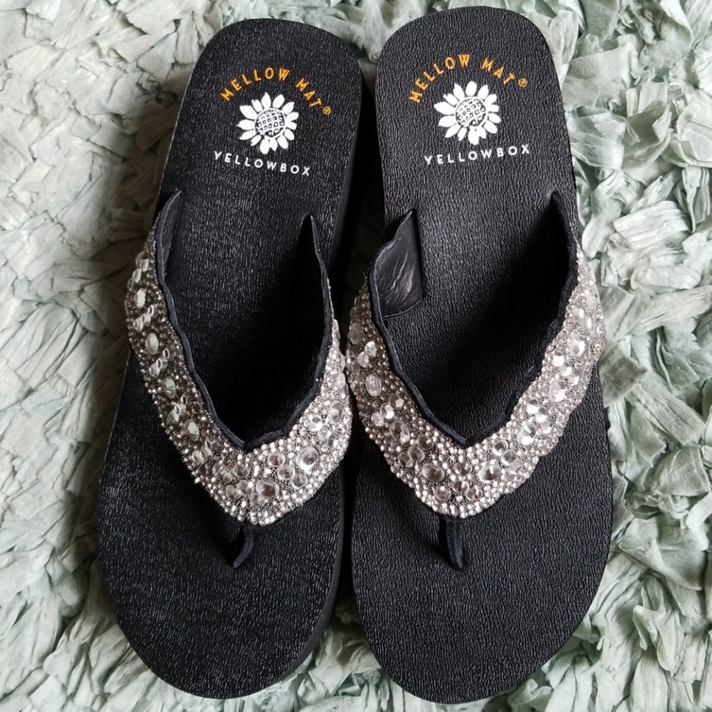 Yellow Box Flip Flops,  Size 7